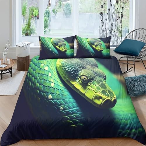 Parure de lit serpent avec fermeture éclair housse de couette 3D microfibre - 2