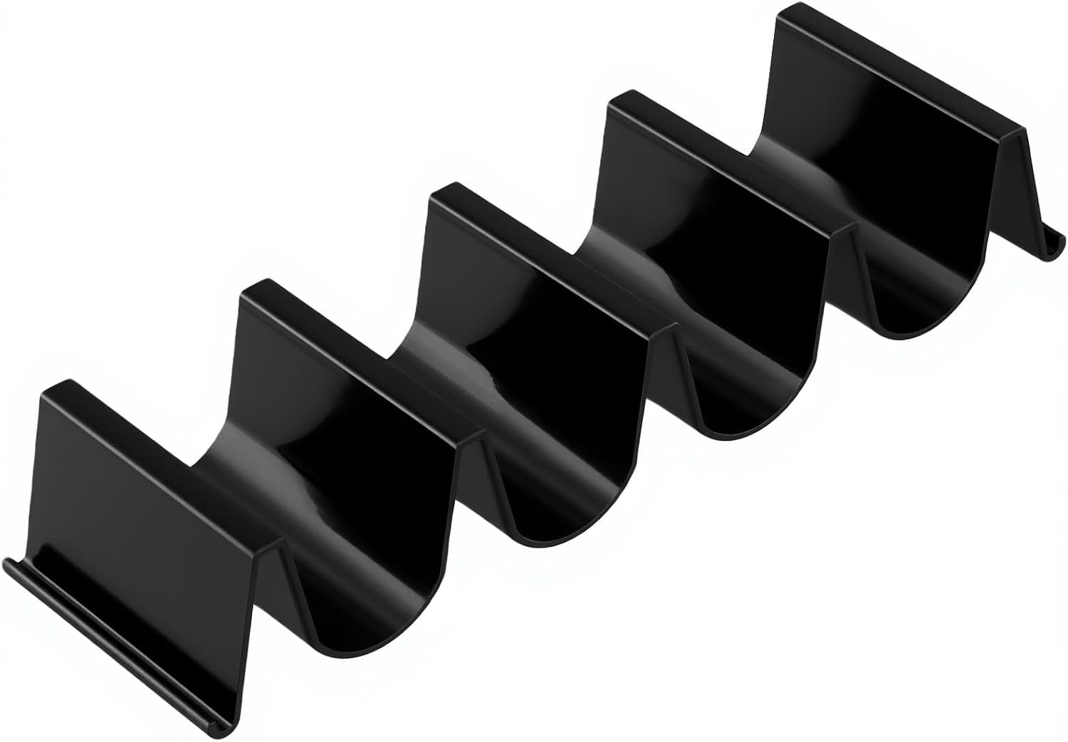 JAPCHET 24 PCS Taco Holder Stands, Black Large Taco Rack Tray Plates Plastic for Tacos Tuesday Night Party Supplies, Each Holds Up to 4 Tacos