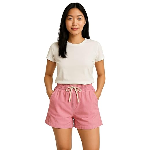 Short Feminino em Linho, Cintura Alta com Cordão, Casual e Confortável