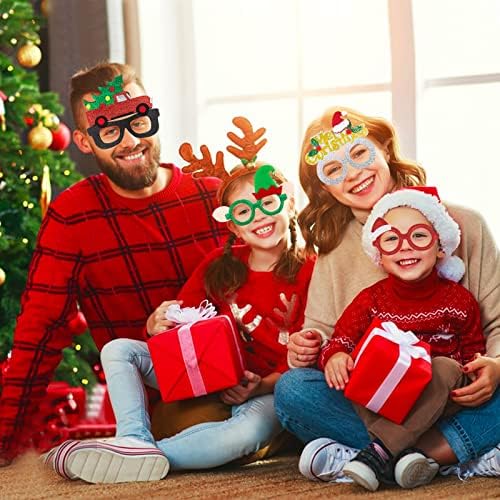 6pcs Christmas Glasses to Wear Glitter Party Glasses Funny Novelty Glasses Fancy Dress Party Decorations Favours