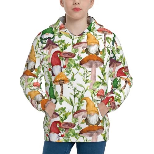 Mushrooms Gnomes Kid Hoodies Boys Sweatshirts Girls Pullover with Pocket