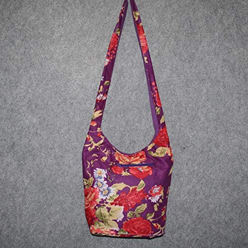 Sac en tissu Freak Scene motif floral rose-violet en coton de haute qualité