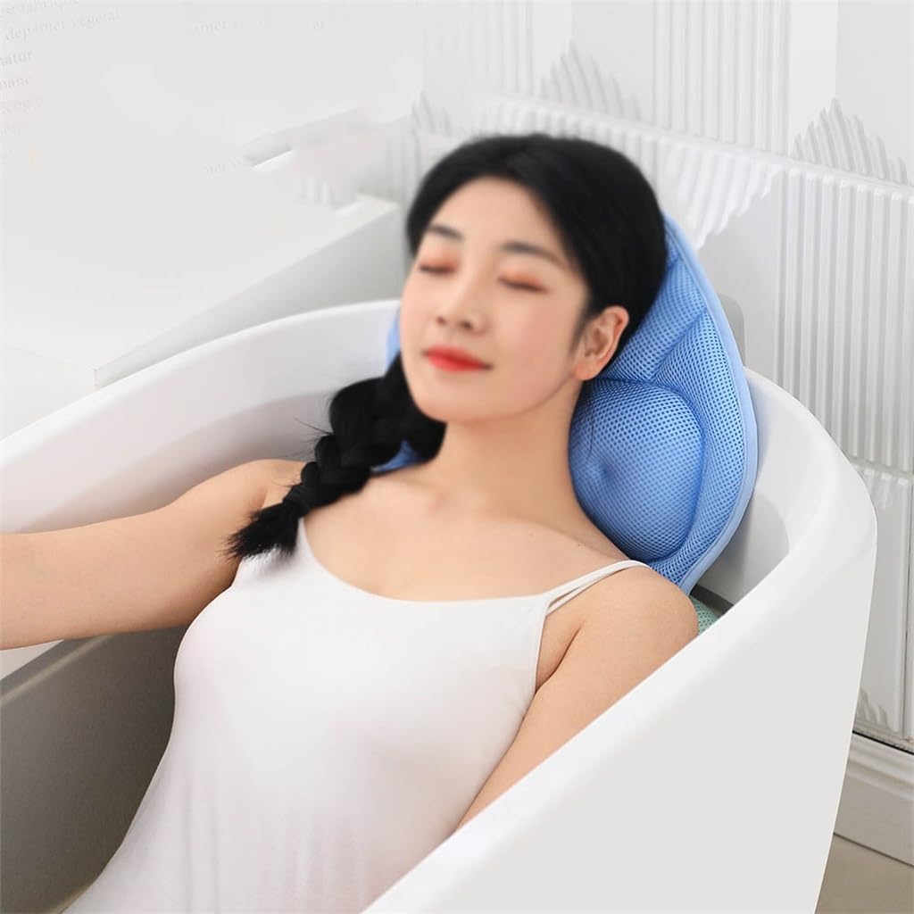 Bath Pillow Suction Cup Non-Slip Quick Dry Bathtub Cushion Bathroom Soaking