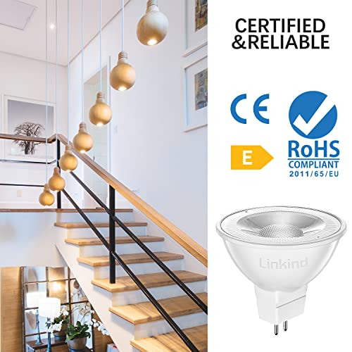 Linkind GU5.3 MR16 LED 5W Lampe 12V, 50 Watt ersetzt, 2700K Warmweiß 36° Abstrahlwinkel LED Spot MR16, 520Lm AC/DC… – Bild 4