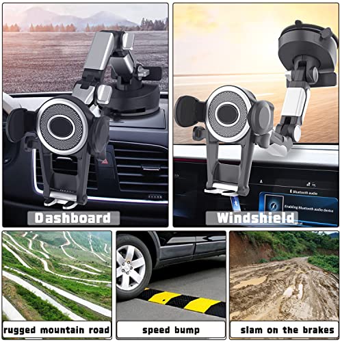 Kaubem Truck Phone Holder Mount,Heavy Duty Cell Phone Holder For Car Dashboard Windshield Long Arm,Strength Suction Cup Anti-Shake Stabilize Car Phone Holder Suitable For All Cell Phones #TOP1