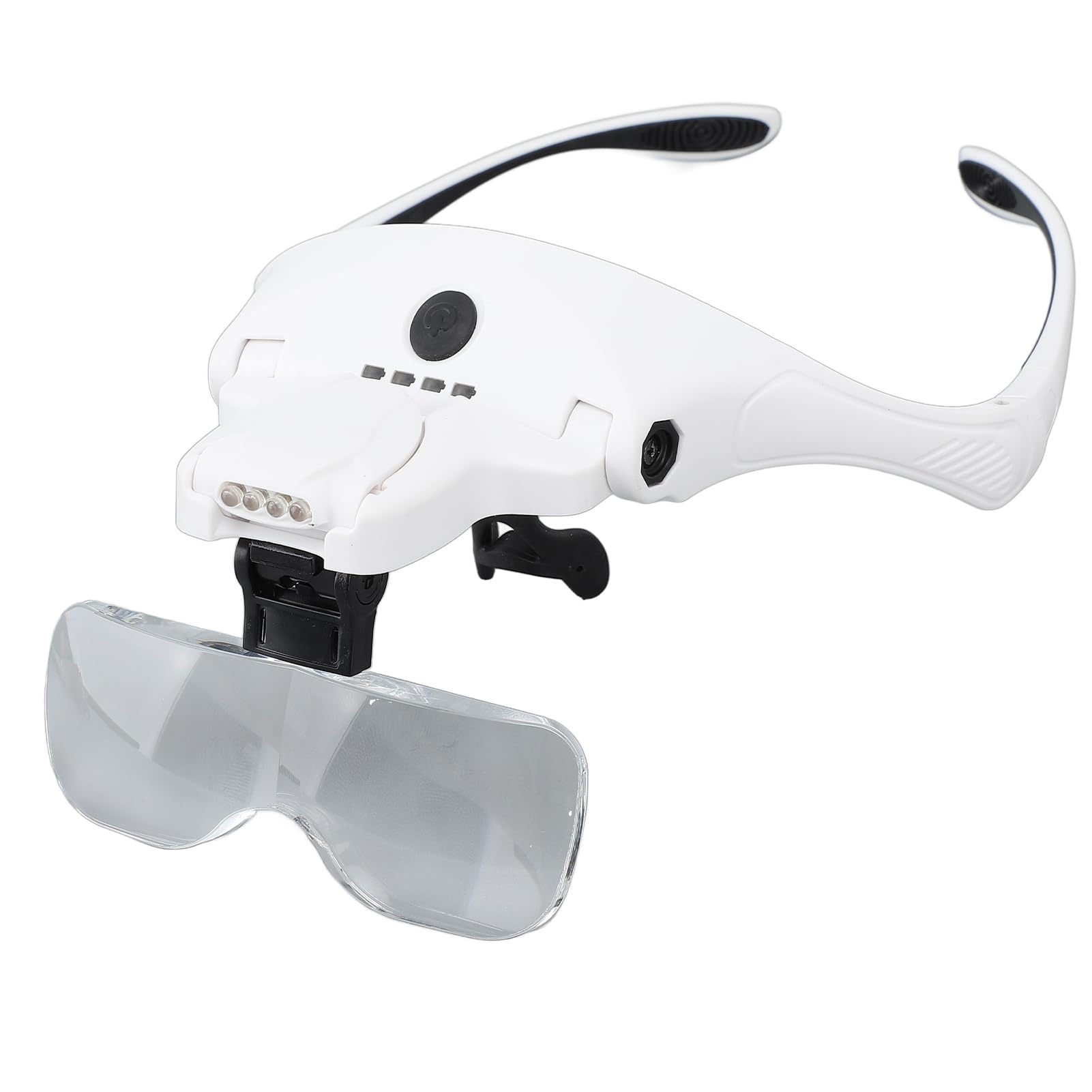 Loupe Bandeau Rechargeable à LED Lumineuse, Mains Libres pour Le Travail de Près, 5 Lentilles, Conception de Chargement USB pour la Lecture, la Réparation de Bijoux, L'artisanat, Matériau