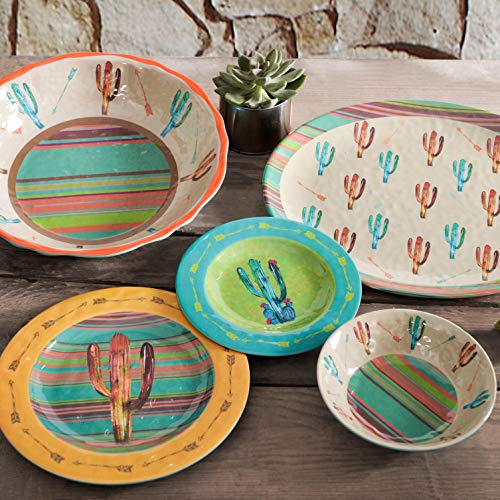 Image of Paseo Road Cactus Southwestern 14-PC Melamine Dinnerware Set