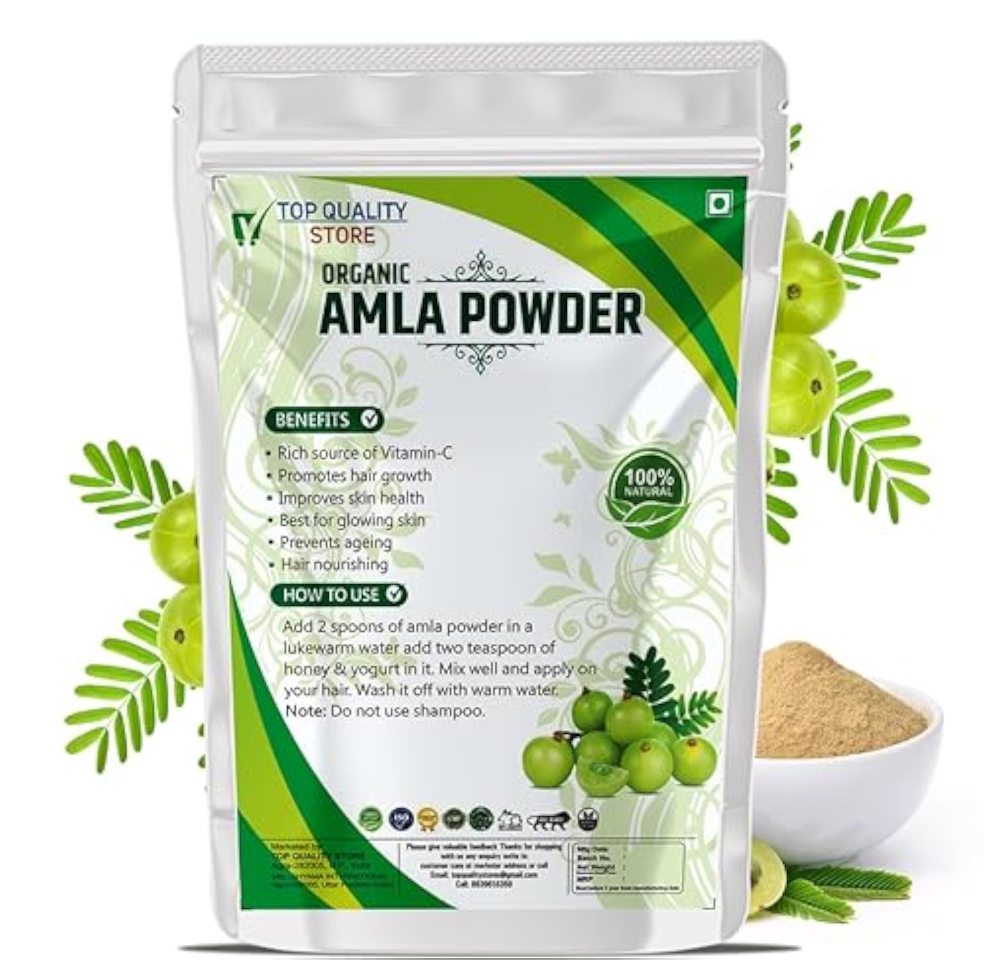 TQS Organic Amla Powder for Hair Treatment