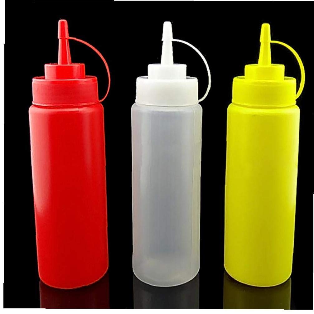 Angoter 1Pc 240ml Squeeze Bottle Ketchup Tomato Sauce Mustard Soybean Curry Sauce Vinegar Container Drop Shipping Random Color
