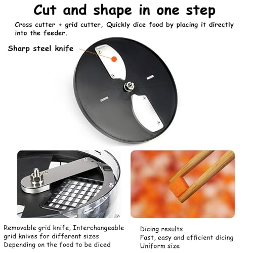 LYFDPN Kommerzieller Gemüsewürfelschneider, 2-in-1-Elektro-Gemüseschneider, Schredder, Frühlingszwiebel-Kreisschneider, multifunktionale Küchenmaschine (Grey) 8 LYFDPN Kommerzieller Gemüsewürfelschneider, 2-in-1-Elektro-Gemüseschneider, Schredder, Frühlingszwiebel-Kreisschneider, multifunktionale Küchenmaschine (Grey)
