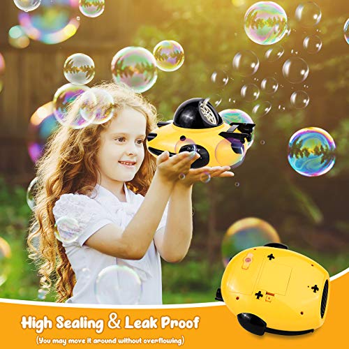 Bubble Machine, Spaceship Bubble Blower Maker with Refill Solution Big Bubbles 500+ Bubbles Per Minute, Automatic Bubble Machine for Kids Toddlers Boys Girls Baby Bath Toys Indoor Outdoor Age 3+