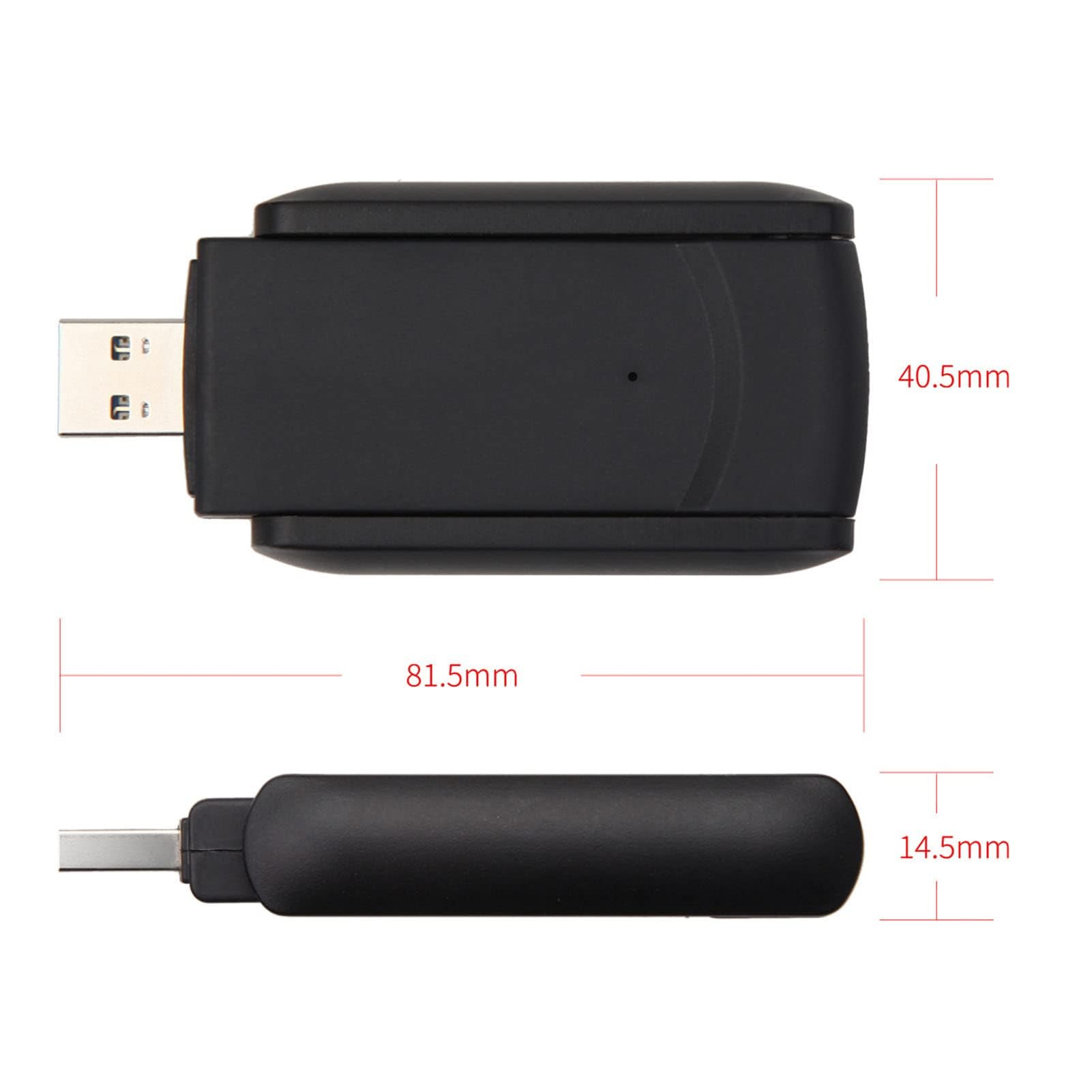 Chiavetta USB WLAN per PC, Adattatore WLAN Dual Band USB 3.0 2.4G 5.8G da 1300 Mbps Adattatore WiFi USB per PC per PC/desktop/tablet/laptop