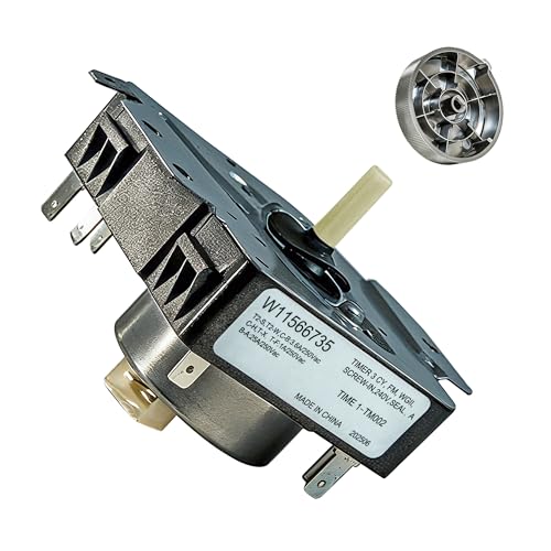 W11685947 W11566735 Dryer Timer & Knob Kit Compatible with Whirlpool Maytag MED4500MW0 YMED4500MW0 Replacement Part 4981088 AP7215858 PS17216594 EAP17216594 FIX17216594 162-428-1，230-240VAC | 60Hz