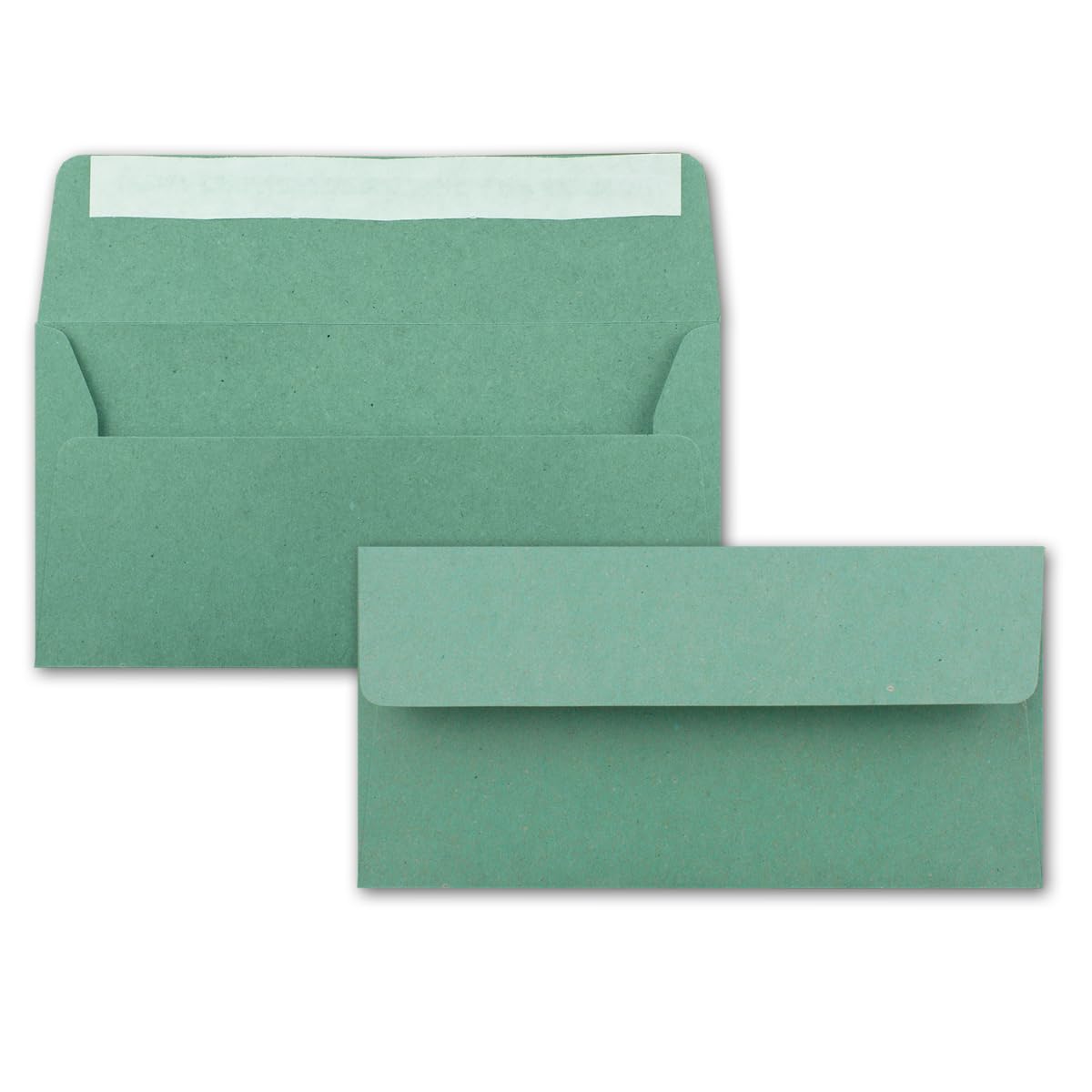 Juego de 150 papel de carta DIN A4 con sobres DIN largos, cierre adhesivo sensible a la presión, papel de estraza, verde eucalipto, papel para escribir reciclado con sobres FarbenFroh by GUSTAV NEUSER