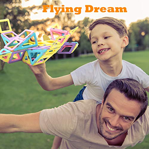 HOMOFY 124PCS Magnetic Building Blocks Magnet Tiles Early Educational & Development Toys for 3 4 5 6 7 Years Old Boys Girls Gifts