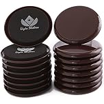 16 Pack Brown Reusable 3-1/2 inch Round Carpet Furniture Sliders,3.5" Furniture Mover, Reusable Pads,Furniture Slider,Furniture Moving Pads for Carpet,Furniture Moving Slider.Carpet Sliders