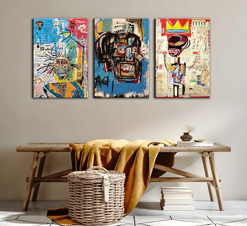 Donahue Art 3 Pcs Modern Street Graffiti Wall Art Abstract Poster Print Wall Decor Artist Blue Print Canvas Painting For Living Room Bedroom Bathroom Office Home Decorations Unframed thumb #3