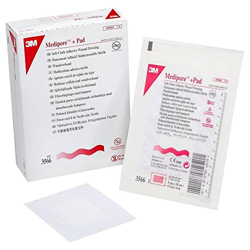 3M Adhesive Dressing Medipore Soft Cloth 3.5 X 4