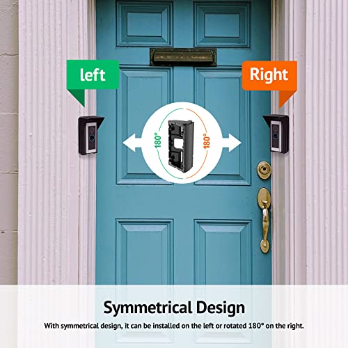 Ayotu Waterproof Adjustable(30 To 60 Degree) Angle Mount For Ring Video Doorbell Pro 2 & Ring Doorbell Pro, Mounting Bracket With Weatherproof Cap Wedge Corner Holder, 1Pack Black #TOP3