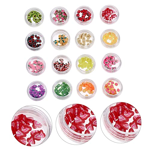 minkissy 16 Peças De Argila Macia Adesivos Para Unhas De Frutas Resina Para Fazer Unhas De Natal Ace