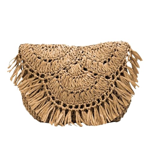 Sacs en paille faits main à pompons et pochette de plage bohème