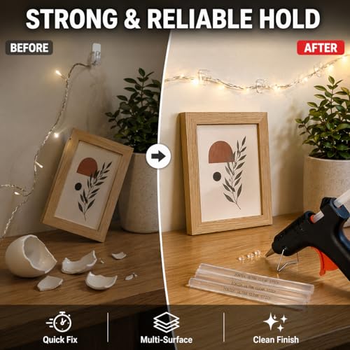 Image of Ultra Clear Hot Melt Glue Sticks | 11mm x 165mm | Pack of 10 pcs | Transparent All-Purpose Adhesive | Universal Compatible | by Mario