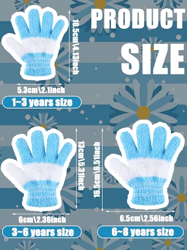 Image of SATINIOR 5 Pairs Kids Gloves Full Fingers Knitted Warm Gloves Winter Mittens for Little Boys and Girls Daily Supplies