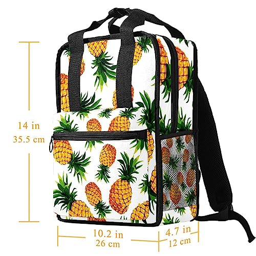 Sac à dos blanc motif ananas multicolore avec bretelles ajustables