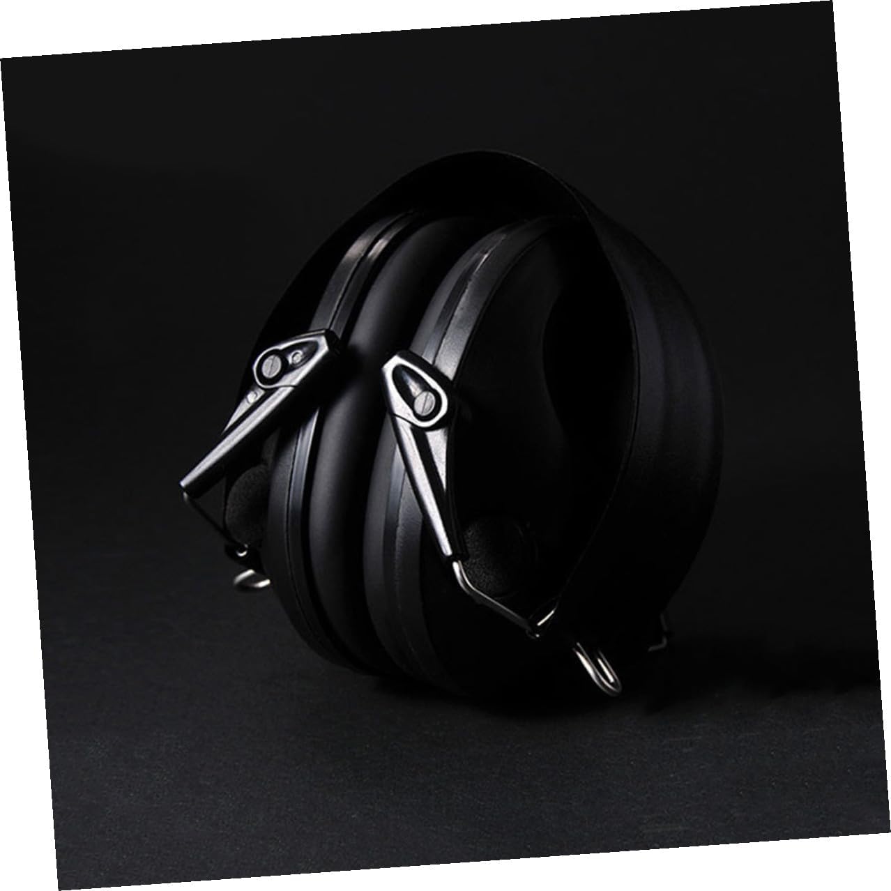 Electronic Ear Protection Hearing Protector for Shooting Noise Cancelling Earmuffs with Intelligent Sound Pickup Comfortable Headband Black