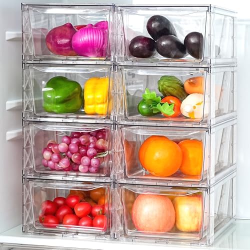 Clemate 8Pack Stackable Kitchen Storage Organizer,Pantry Organize...