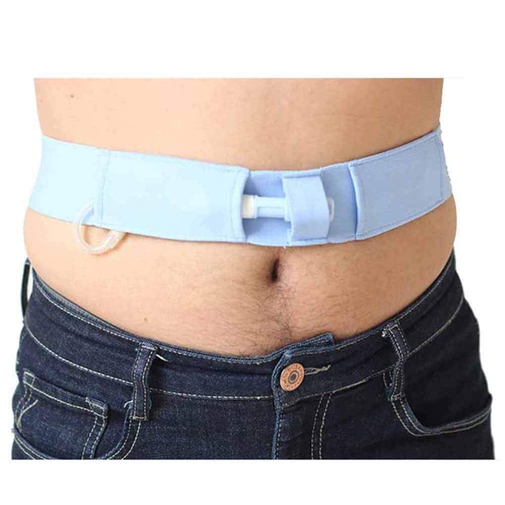 Abdominal Dialyse Gürtel, Bauchdialyse-Fixierungsgürtel, Blauer unsichtbarer Taillen-Katheter-Schutz, Peritonealdrainage-Schlauch-Band,1pcs(L)