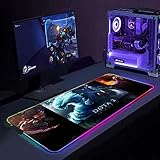 Mouse Pads Large Mouse Pads RGB Computer 7 Colors LED Backlit Desk Mat Gaming Keyboard pad for PC Dota 2 35.4x15.7 inches