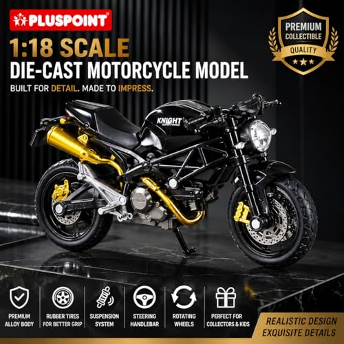 Image of PLUSPOINT Diecast Motorcycle Toy Bike Scale Model Vehicles Alloy Simulation Superbike Also for Car Dashboard Kids Adult Alloy Highly Simulation Model Vehicle Motorbike Street Machine Kids Toy Gift