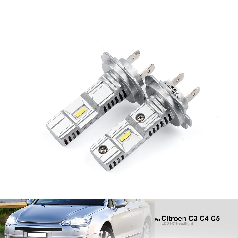H7 Lampadine per fari a LED per Citr.oen C3 C1 C4 C5 DS3 DS4 DS5 Lampadine a LED H7 per Citr.oen C3 Anabbaglianti H7 Faro 6000K LED bianco H7 Mini Dimensioni