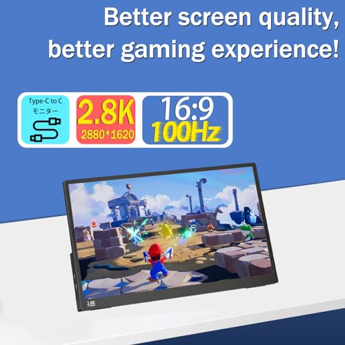Image of Portable Monitor Touchscreen 15.6 inch 2.8K Laptop Screen Extender 2880x1620,100Hz,100%sRGB,w /45 Adjustable Stand,mini HDMI USB-C Computer Display for Laptop PC Phone Mac