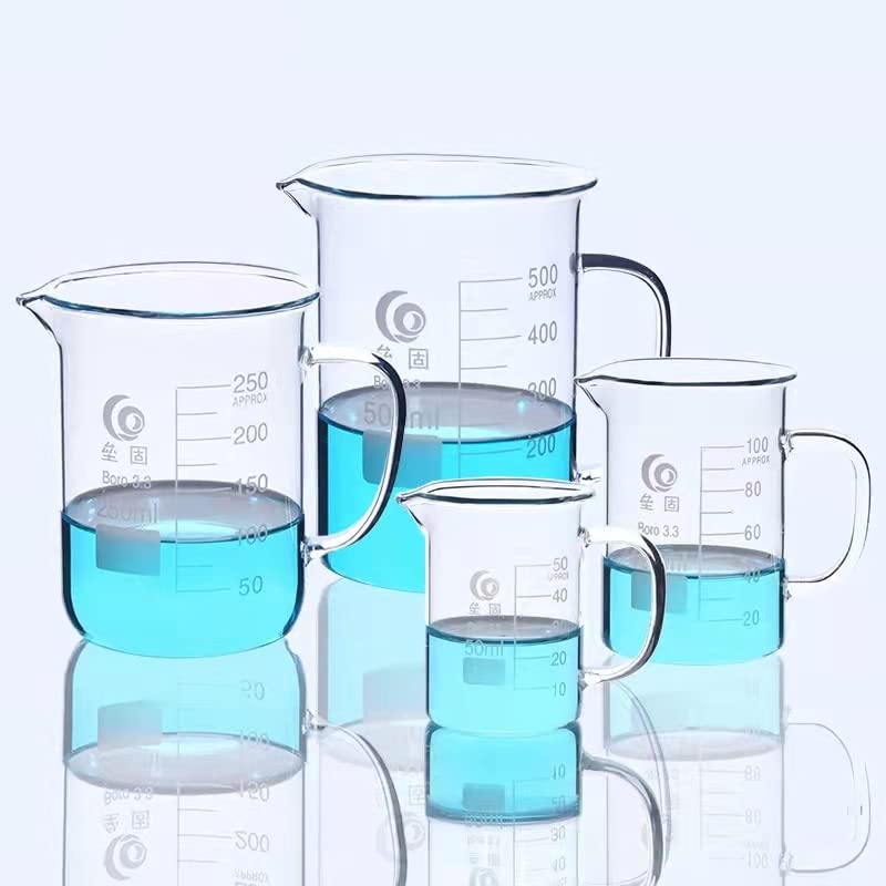 1 ud./Lote Vaso de precipitados de Vidrio Completo de Laboratorio de 50 ml-2000 ml con Mango de Vidrio for Vasos de medición de Vidrio químico cristalería(2000ml)
