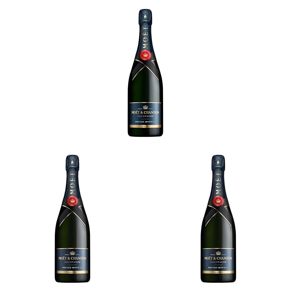 Moët & Chandon Nectar Impérial, Demi-Sec Champagner, 0,75L (Packung mit 3)