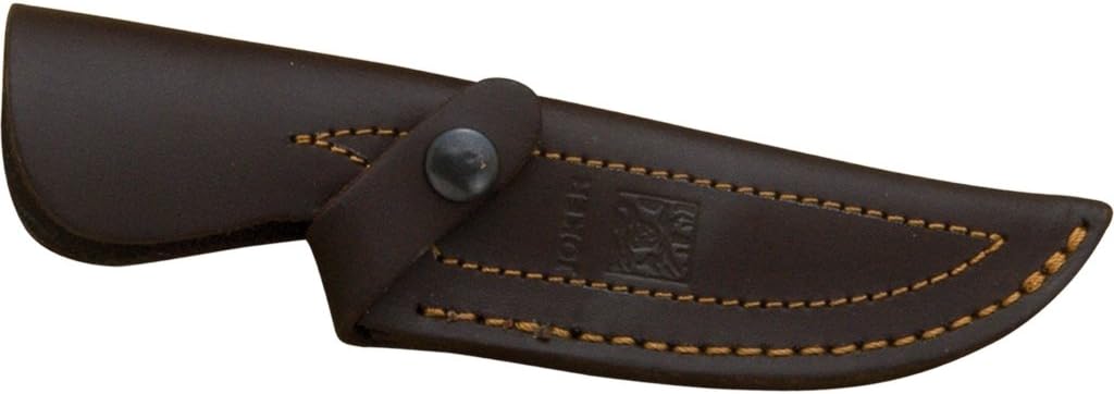 Joker Full Tang Mountain Knife Cebra II CO40, with Olive Wood Handle, 4.33 inches Blade and 4.52 inches Handle, with Leather Sheath, Fishing, Hunting, Camping and Hiking Tool.