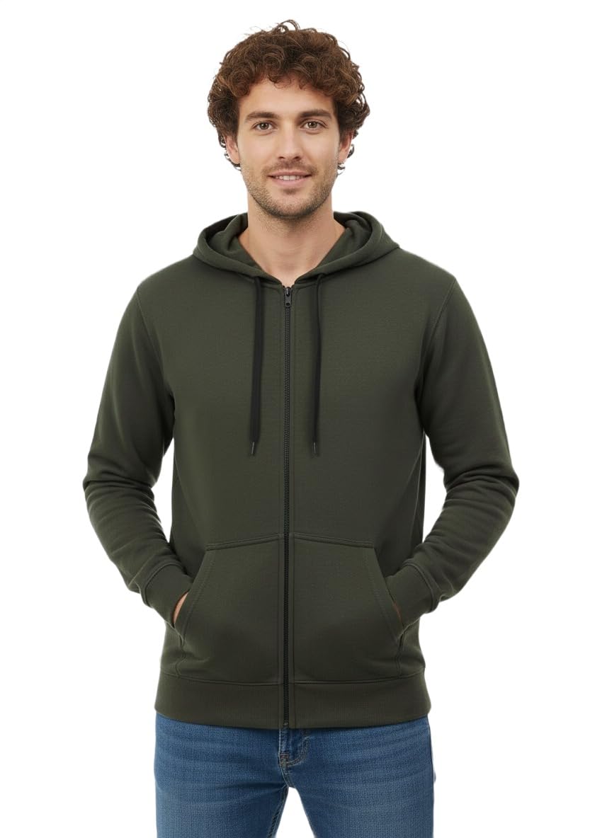 evershyne wears Men's Regular Fit Full Sleeve Winter Wear Fleece Zipper Hoddie for Men Availabel Size M=38,L=40,XL-picture-55