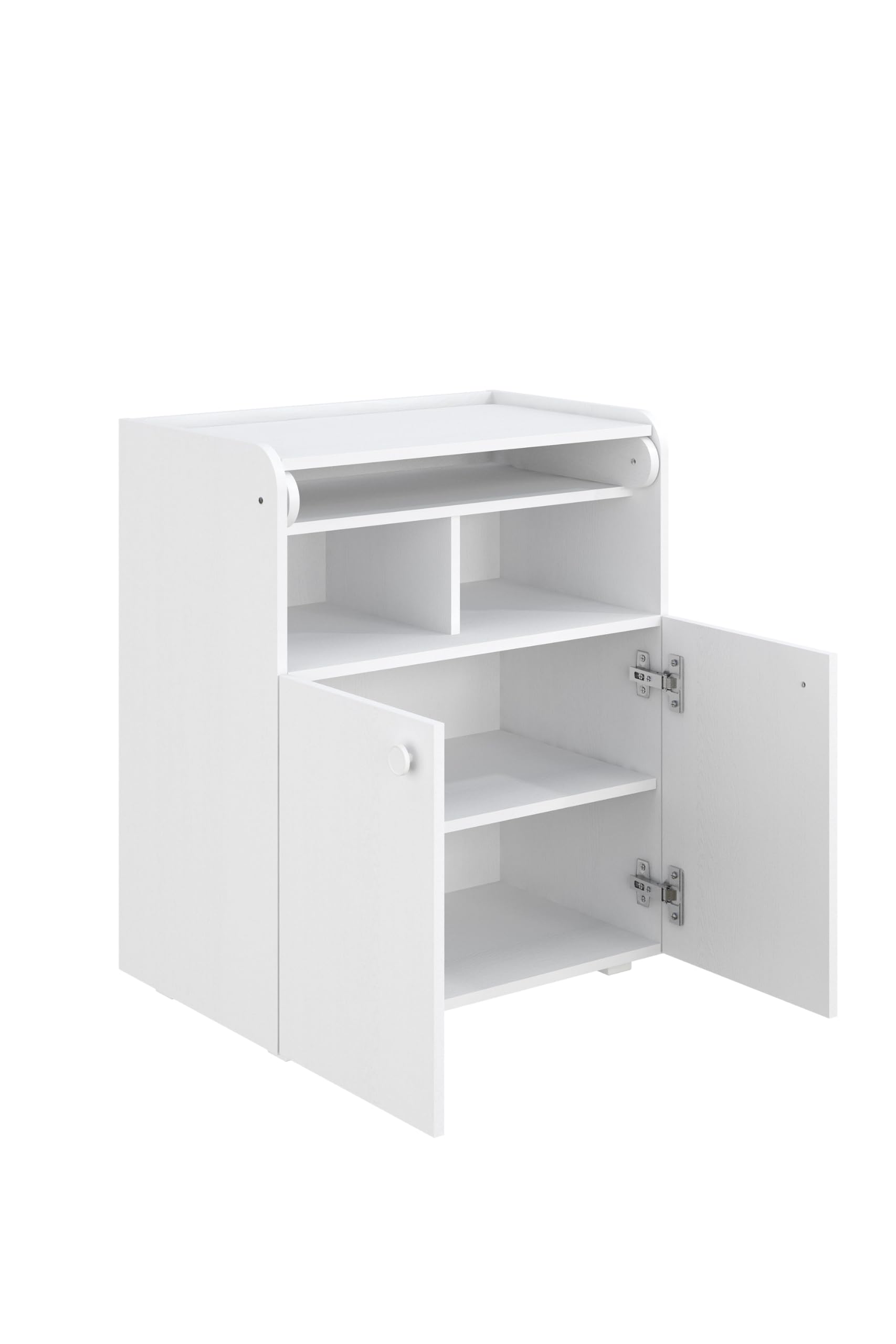 Shefa Cómoda Cambiador Bebé 700 con Superficie Plegable y Compartimentos de Almacenaje Madera Aglomerado Blanco 70x47x86 cm