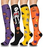 Aoliks Halloween Compression Socks for Women & Men,Best Support for Nurses, Running, Flying