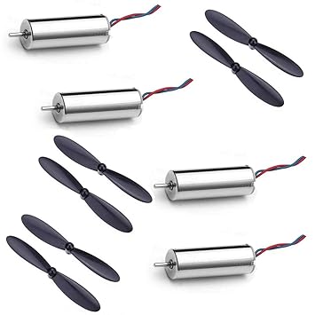 BITSKY INDIA 4 Pieces7X16mm Coreless Heavy Load Drones Helicopter Robotics 36500-51000 RPM DC Motor High Power 4+2 Propellers (2 Extra Propeller)