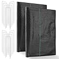 4FT x 100FT Weed Barrier Landscape Fabric, 3.2oz Premium Heavy-Duty Garden Fabric Weed Mats with 30 U-Shaped Securing Pegs for Garden Beds, Farming, Underlayment, Commercial Driveway (2 Pack 4x50FT)