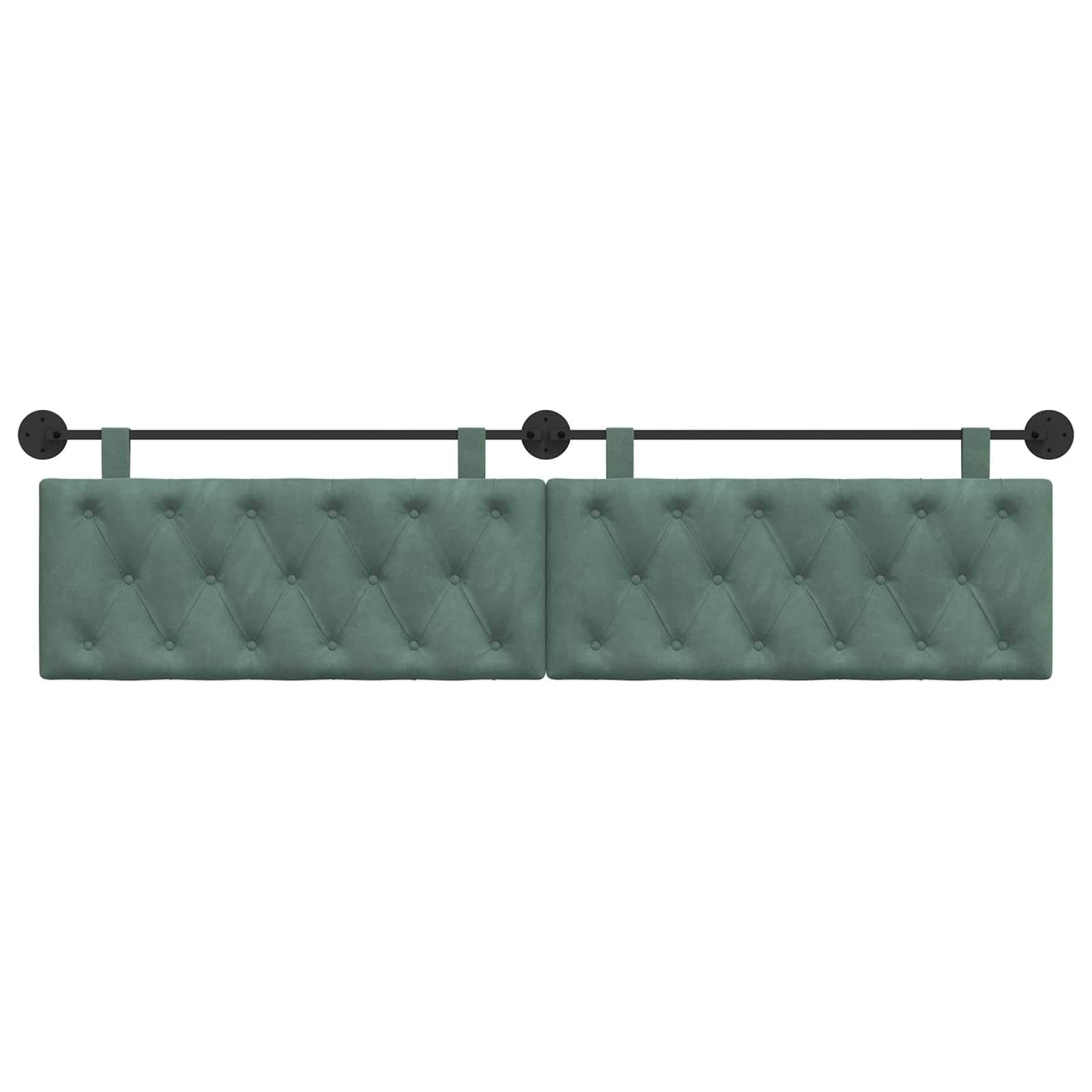 vidaXL Testiera sospesa Con luce LED Verde Mare Velluto, Letto Moderno, Testiera da Muro, Rivestita in Velluto, Legno Composito, Salvaspazio, Schienale Decorativo, Morbido