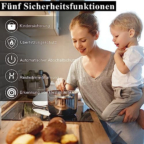 Induktionskochfeld 60 cm mit 4 Zonen und Touch-Bedienung