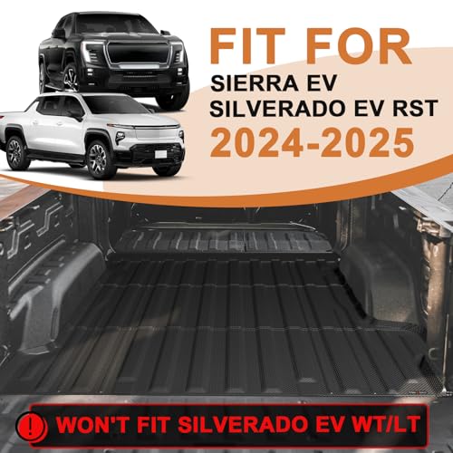 Image of TripleAliners Truck Mat Compatible with 2024-2026 Chevrolet Silverado EV RST /GMC Sierra EV Denali 5.9FT Accessories, Truck Bed Mat Heavy Duty Custom Fit All Weather Protection TPE Pickup Liner