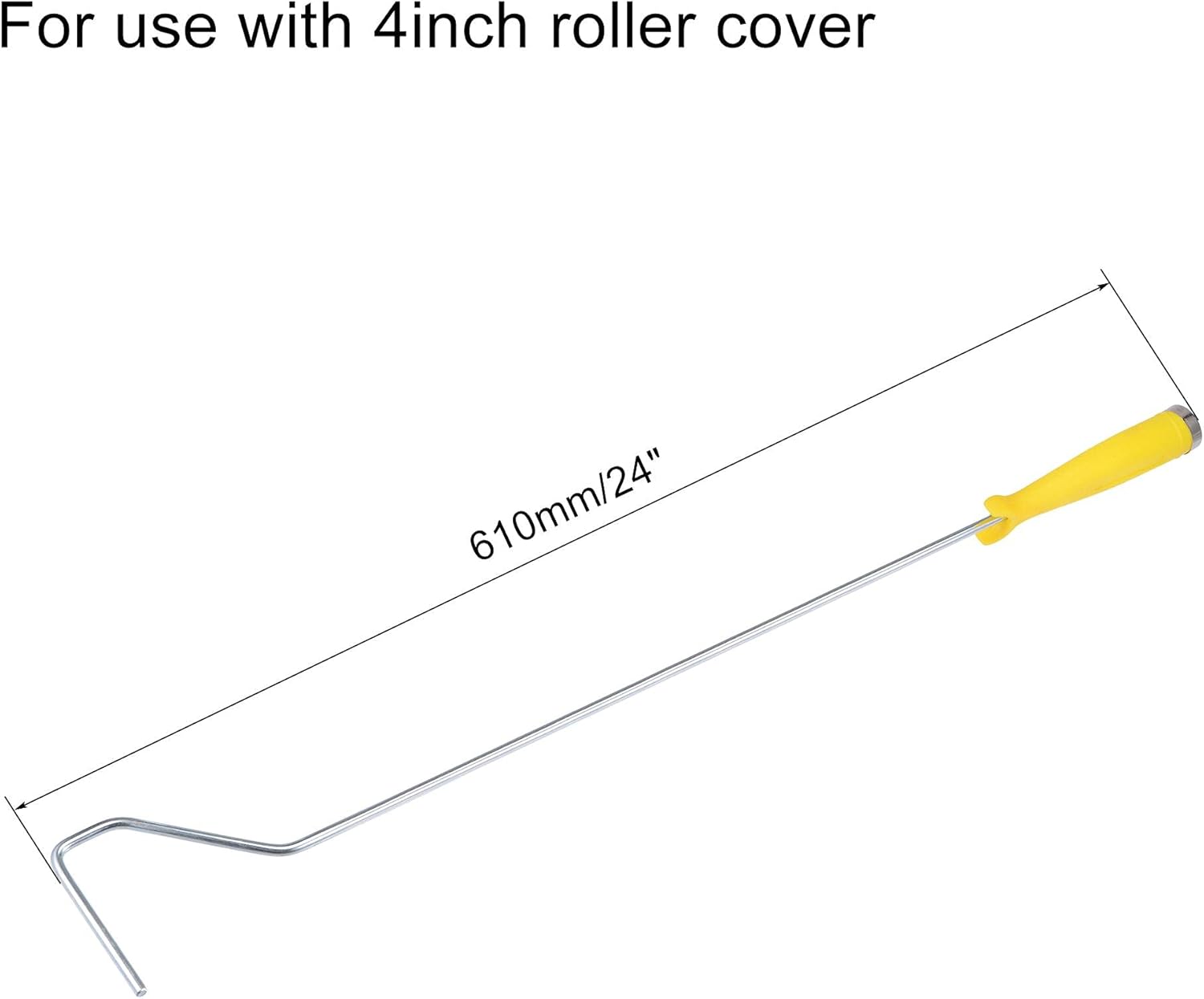 uxcell Paint Roller Frame Fit 4 Inch Roller Covers 24" Length Plastic Handle for Wall Repair Painting