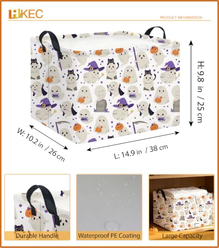 Image of Rectangle Storage Basket,Gift Baskets,Room Decor(Grey Ghost Halloween)