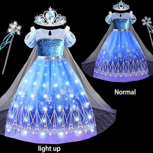 Disfraz niña princesa de nieve azul con accesorios miniatura 2