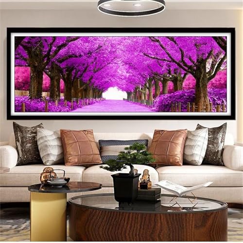Peinture diamant 5D violette pour décorer le salon et la chambre